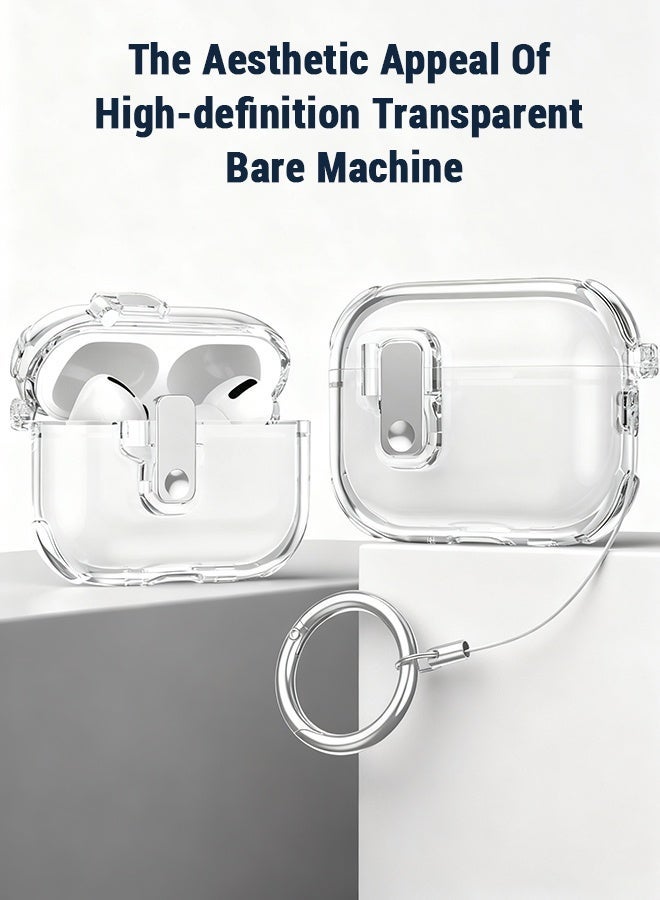 Upgraded Crystal Clear Case for AirPods Pro 2- Anti-Yellowing TPU Cover with Secure Lock & Full Protection | Shockproof/Drop-Resistant Design | Sweat Guard & Scratch Defense (Universal Fit for Men & Women) - Image 5