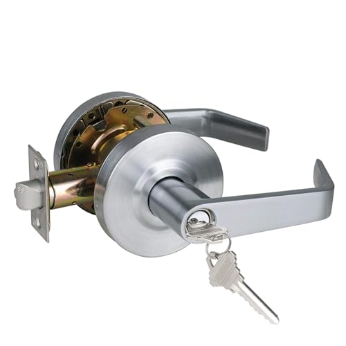 HISAFE Storeroom Door Handle Heavy Duty Grade 2 Commercial Door Locks, Non-Handed, UL 3 Hour Fire Rated, ADA Compliant, Satin Chrome Finish 26D, 2-3/4''Backset, X-XG-ST-70 - Image 1