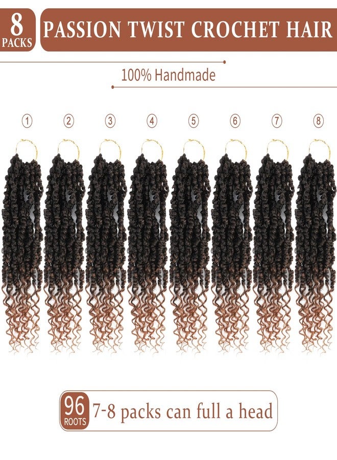 Admutty Passion Twist Crochet Hair,Passion Twist Hair 8 Inch,8 Packs Pre-twisted Passion Twist Hair,Short Passion Twist Crochet Braids,Pre Looped Crochet Hair for Black Women(T30) - Image 4