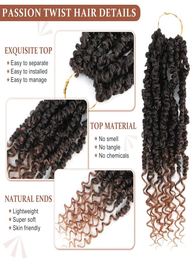 Admutty Passion Twist Crochet Hair,Passion Twist Hair 8 Inch,8 Packs Pre-twisted Passion Twist Hair,Short Passion Twist Crochet Braids,Pre Looped Crochet Hair for Black Women(T30) - Image 3