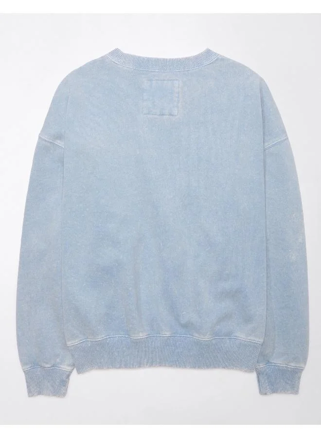 American Eagle AE Crew Neck Graphic Fleece Sweatshirt
