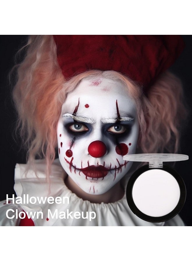 Ucanbe مكياج أساس بودرة كريمي أبيض من Goth White مع طلاء وجه مهرج أبيض احترافي للجسم بلمسة نهائية غير لامعة لمكياج المؤثرات الخاصة في الهالوين وأزياء التنكر على المسرح والأفلام (0.52 أونصة) - Image 5