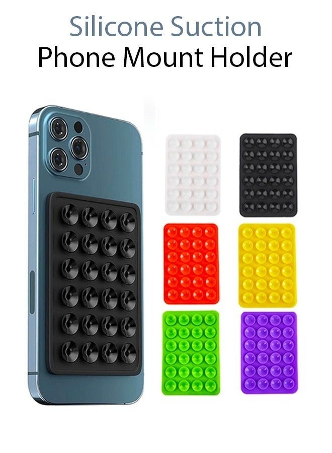 6 Piece Double Sided Silicone Suction Phone Mount Set – Premium Non Slip Hands Free Holder for Secure and Stable Selfies, Video Calls, and Comfortable Viewing on Any Surface Home and Travel Pad - Image 1