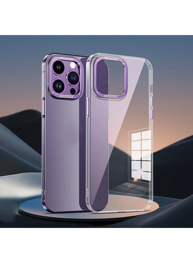 S-TOP Case For iPhone 13 Pro Metal Lens Ring Clear PC Phone Case - Image 1