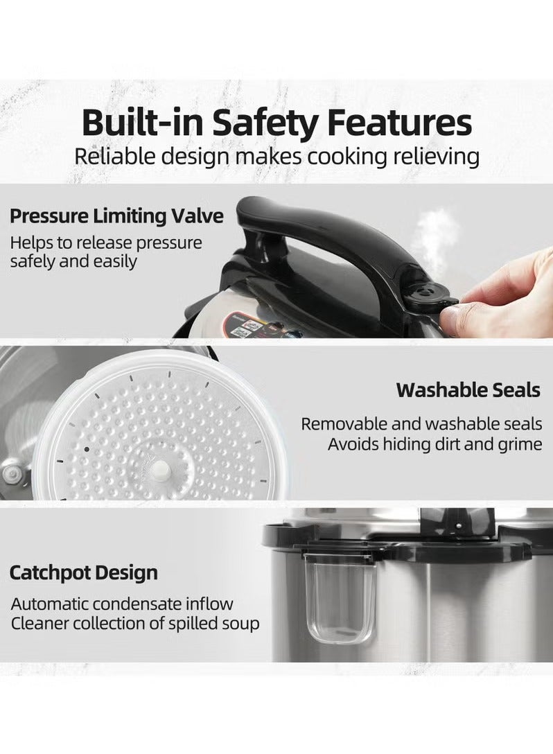 SilverCrest "SILVER CREST 10 in 1 Electric Pressure Cooker 1050W Smart Instant Pot with 10 Programmable Functions 6L Capacity Rice Cooker Black Model MES6817" - Image 3