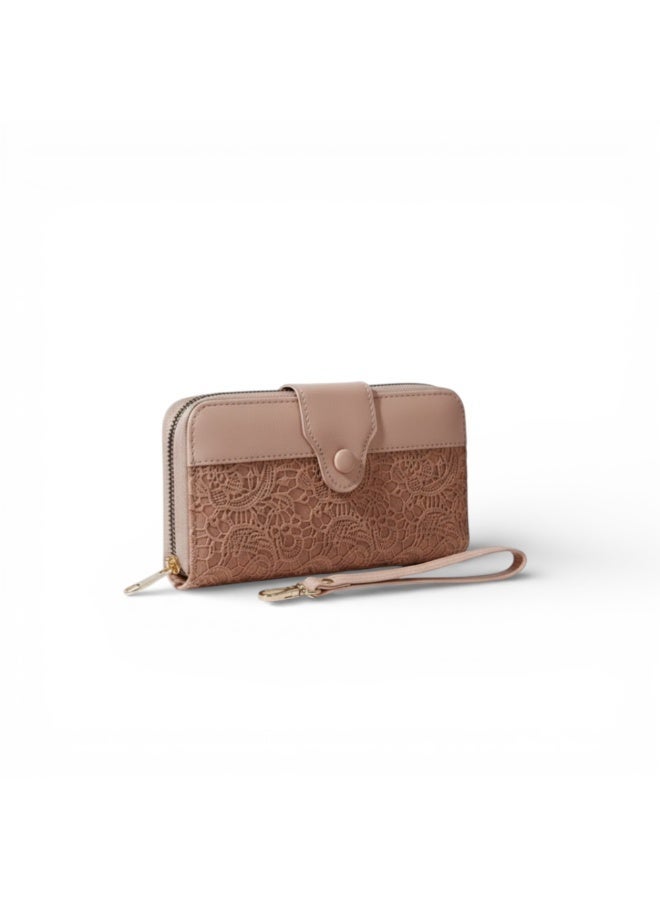 KANAZ Women's Wallet, Leather Clutch with Wrist Strap and Zipper Closure A04514 Fonta Book (Kashmir) - Image 2