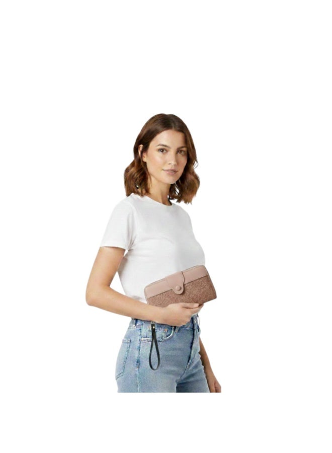 KANAZ Women's Wallet, Leather Clutch with Wrist Strap and Zipper Closure A04514 Fonta Book (Kashmir) - Image 3