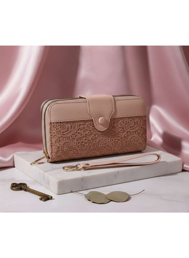 KANAZ Women's Wallet, Leather Clutch with Wrist Strap and Zipper Closure A04514 Fonta Book (Kashmir) - Image 4