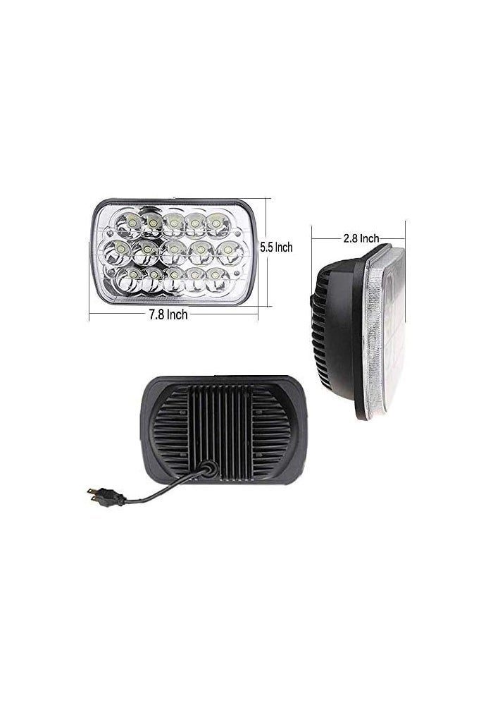 AMUNIESUN 2PC 45W 7x6 5x7 LED Headlights Replacement for Chevy Express, Jeep Wrangler, and More - Image 2