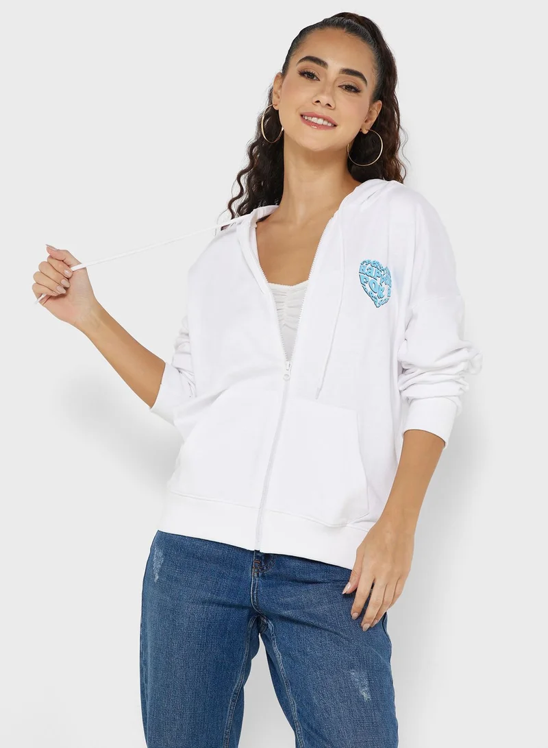 Ginger Graphic Zip Thru Hoodie