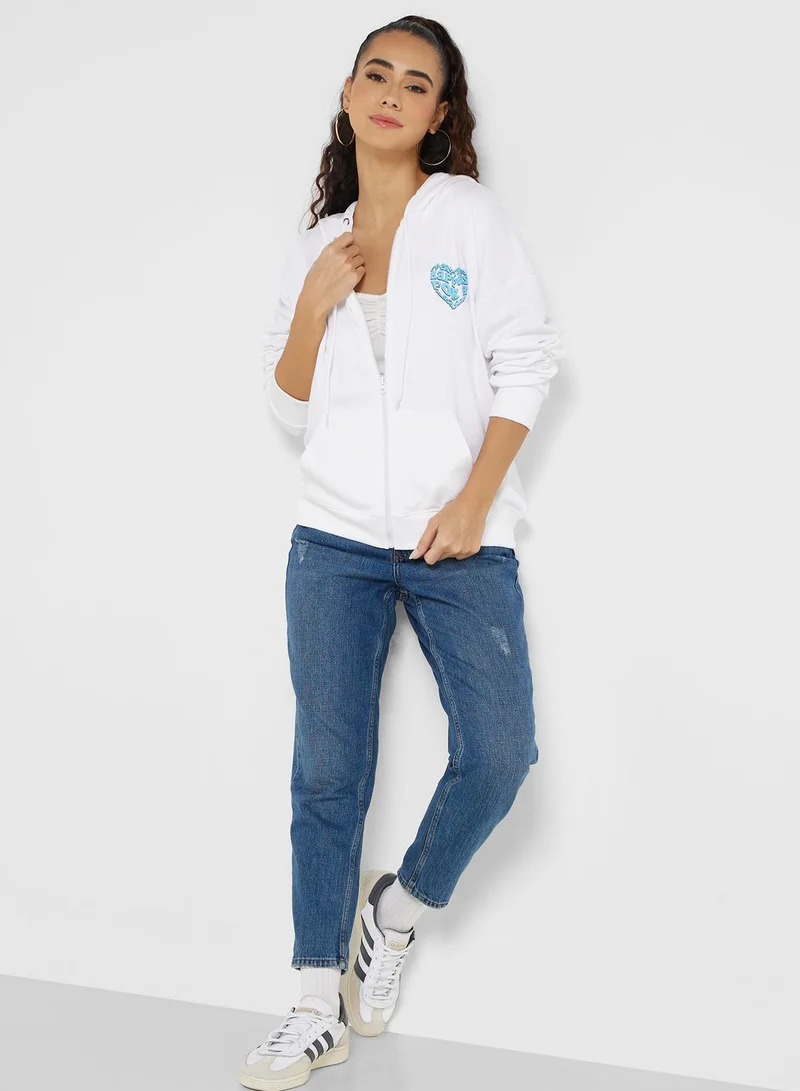 Ginger Graphic Zip Thru Hoodie