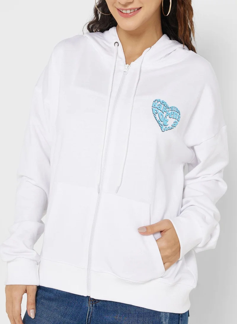 Ginger Graphic Zip Thru Hoodie
