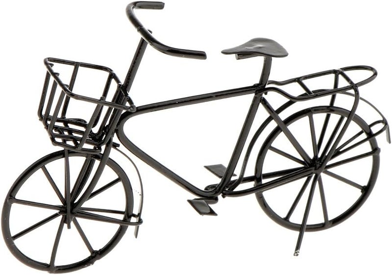 klarako 1:12 Scale Metal Bike Bicycle Furniture Dollhouse Garden Decoration Black - Image 1