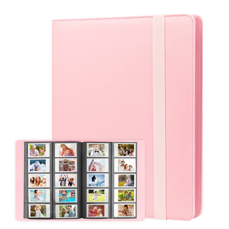 Veicevol 400 Pockets Photo Album for Fujifilm Instax Mini Camera  Polaroid Camera  Album for Fujifilm Instax Mini 12 90 70 9 8+ 8 LiPlay Instant Camera  Polaroid Snap PIC-300 Z2300 Instant Camera (Pink) - Image 1