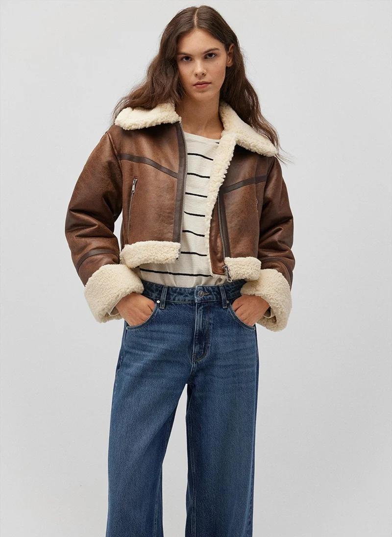 MAVI Brown Faux Leather Jacket