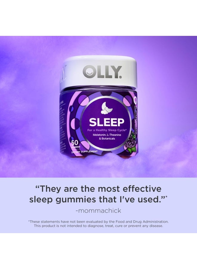 حلوى جيلاتينية للنوم، 3 ملغ ميلاتونين، إل-ثيانين، بابونج، بلسم الليمون، مساعد على النوم، توت أسود، 50 حلوى جيلاتينية - Image 2