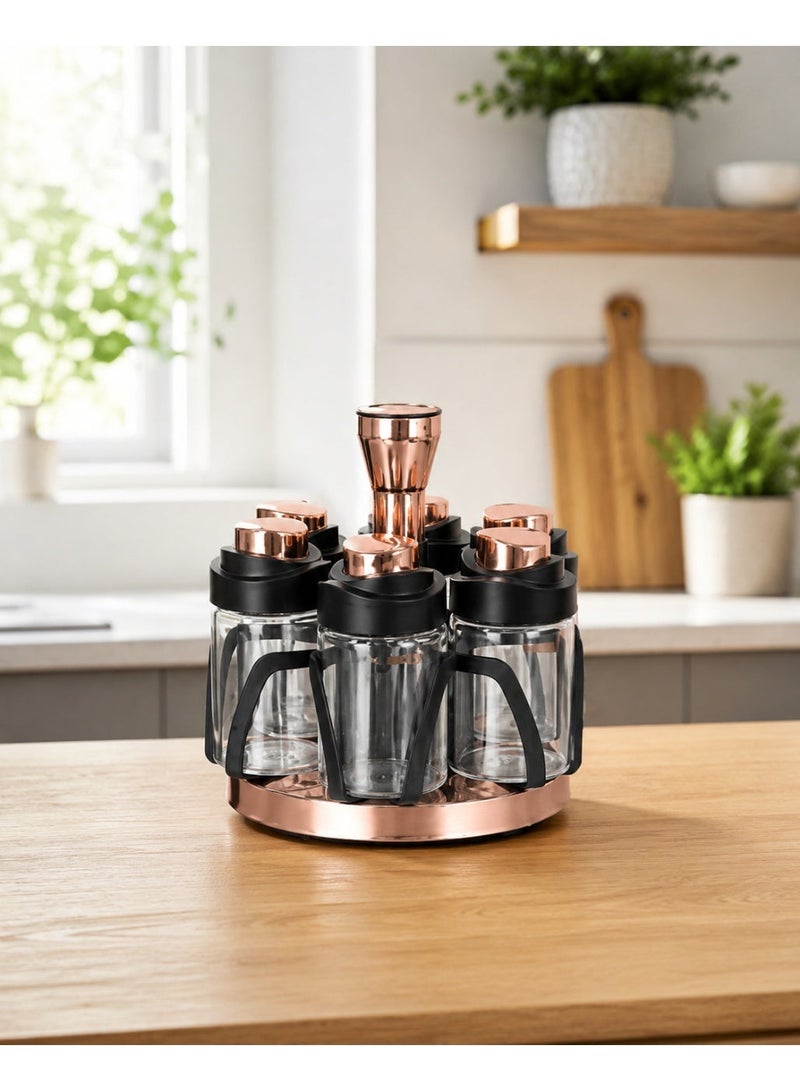 Drobina 7 Piece Salt and Pepper Shaker Set Black - Image 1