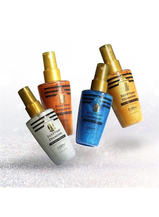EBIN NEW YORK Secret of Pharaoh Hair & Body Glitter Mist Spray, Easy to Apply, Hydrating, Cruelty-Free, Gifts for Girls, Boys, Men - Gold, 2.37 fl oz  - Image 4