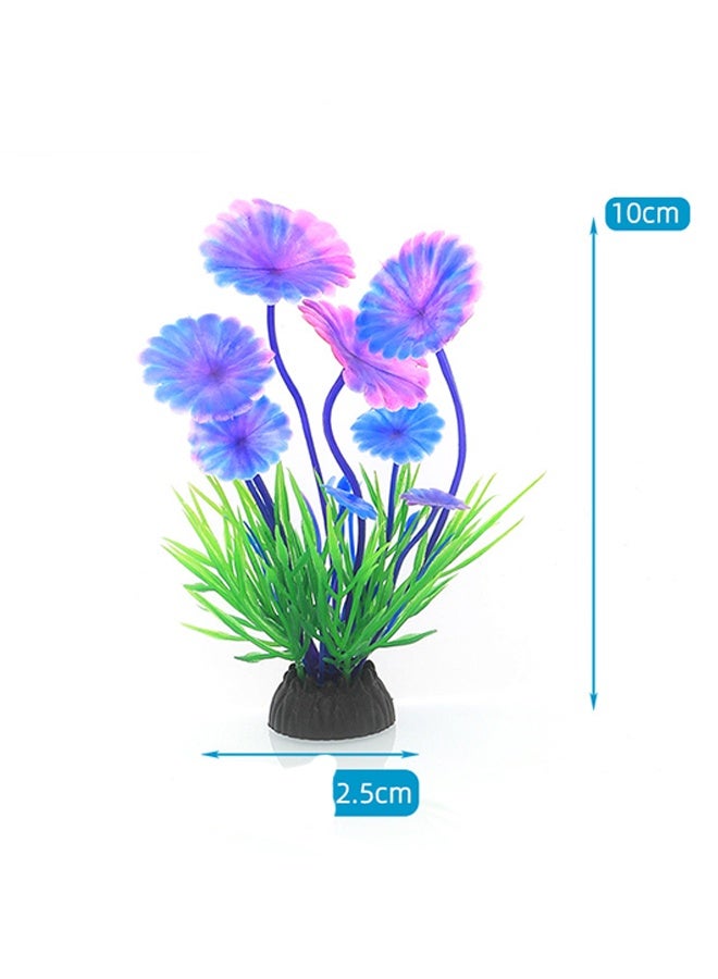 4 قطع ديكورات حوض السمك، نباتات مائية صناعية للأحواض، نباتات بلاستيكية خضراء لتزيين حوض السمك، إكسسوارات ديكور منزلي لحوض السمك نباتات خضراء، نباتات بلاستيكية لزينة الأحواض - Image 2