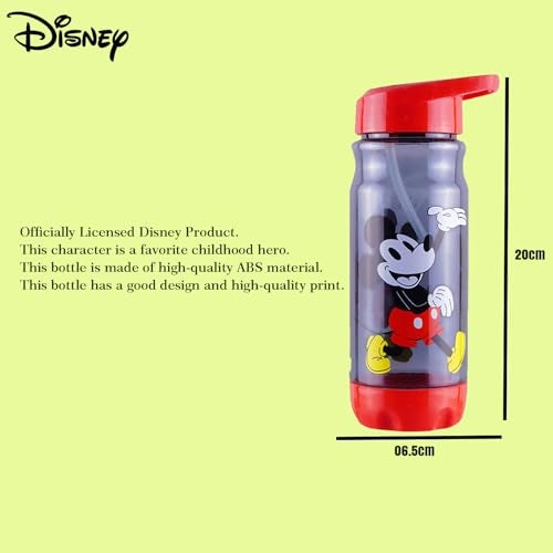 Comiclyfe Disney Mickey Mouse Kids Sipper Water Bottle 500ml | Grey & Red Plastic Water Bottle with Straw | Spill Proof Water Bottle for School | Disney Kids Bottle for 2–5 Years Boys & Girls - Image 4