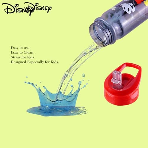 Comiclyfe Disney Mickey Mouse Kids Sipper Water Bottle 500ml | Grey & Red Plastic Water Bottle with Straw | Spill Proof Water Bottle for School | Disney Kids Bottle for 2–5 Years Boys & Girls - Image 5