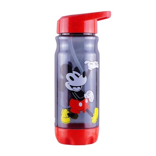 Comiclyfe Disney Mickey Mouse Kids Sipper Water Bottle 500ml | Grey & Red Plastic Water Bottle with Straw | Spill Proof Water Bottle for School | Disney Kids Bottle for 2–5 Years Boys & Girls - Image 1