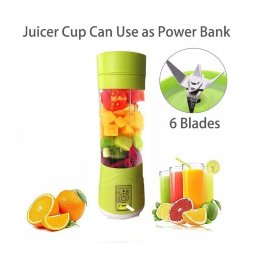 Suzec Portable Electric USB Juice Maker Juicer Bottle Blender Grinder Mixer,6 Blades Rechargeable Bottle with (Multi color) - Image 4