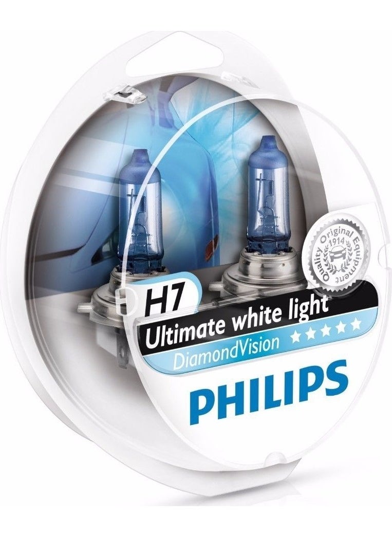 Philips - H7 Diamond Vision White Light Effect 2 Bulb Set - Image 1