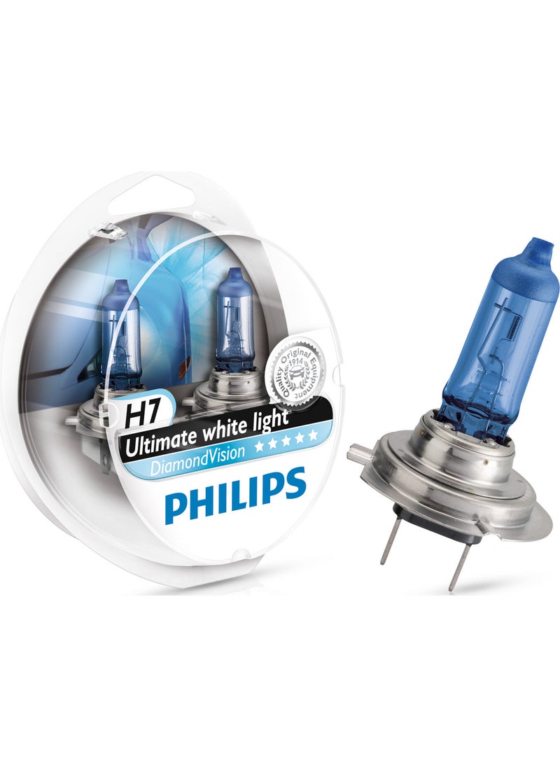 Philips - H7 Diamond Vision White Light Effect 2 Bulb Set - Image 1
