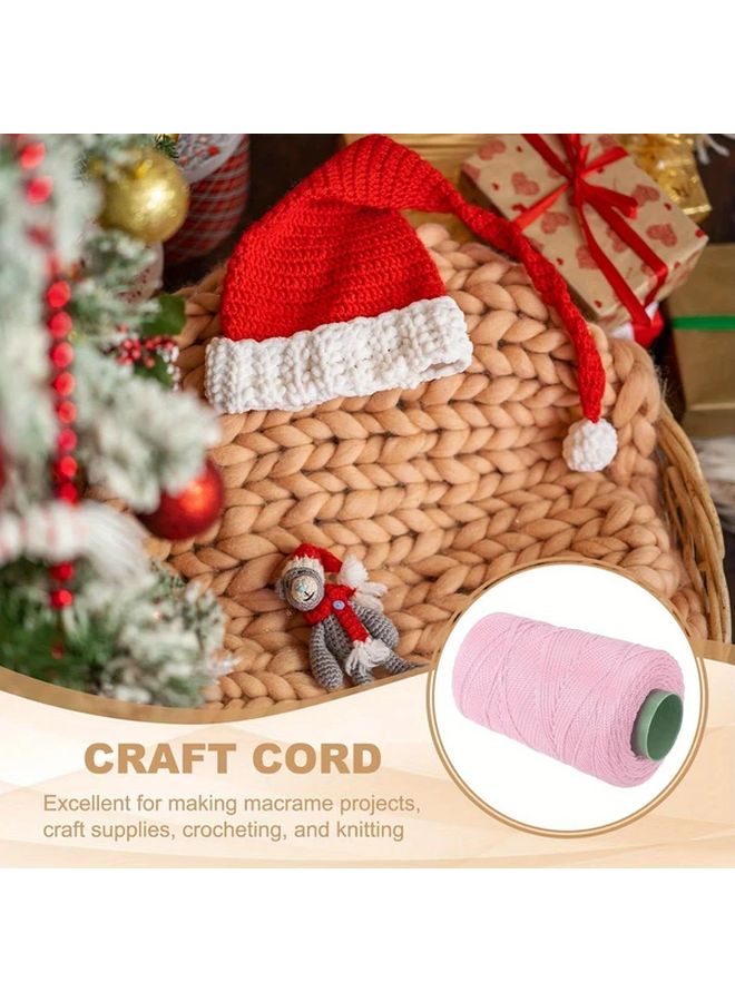 Rose Red Bright Pink Macrame Rope 2 Rolls 3mm Hollow Braided Cord 200m For DIY Crafts - Image 5