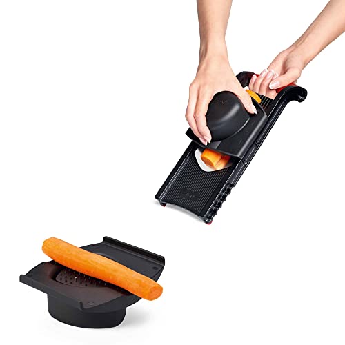 triangle Vegetable Slicer with Holder - Ultra-Sharp Parabolic Stainless Steel Blade - Three Thickness Levels for Four Types of Julienne Strips - Dishwasher Safe - Image 5