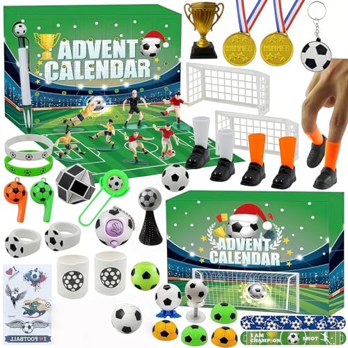 TITAAEAA Soccer Advent Calendar 202524 Day Countdown Calendar with Unique Surprise Christmas Gifts for Teen Boys Kids Soccer Fans - Image 1