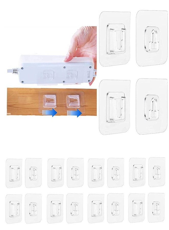 Boniry 10 Pcs Double-Sided Adhesive Wall Hooks Pairs Plug Holder Self-Adhesive Transparent for Hanging Waterproof Double Sided Strong Heavy Duty Hook | Photo Hanging Hook for Wall - Image 1