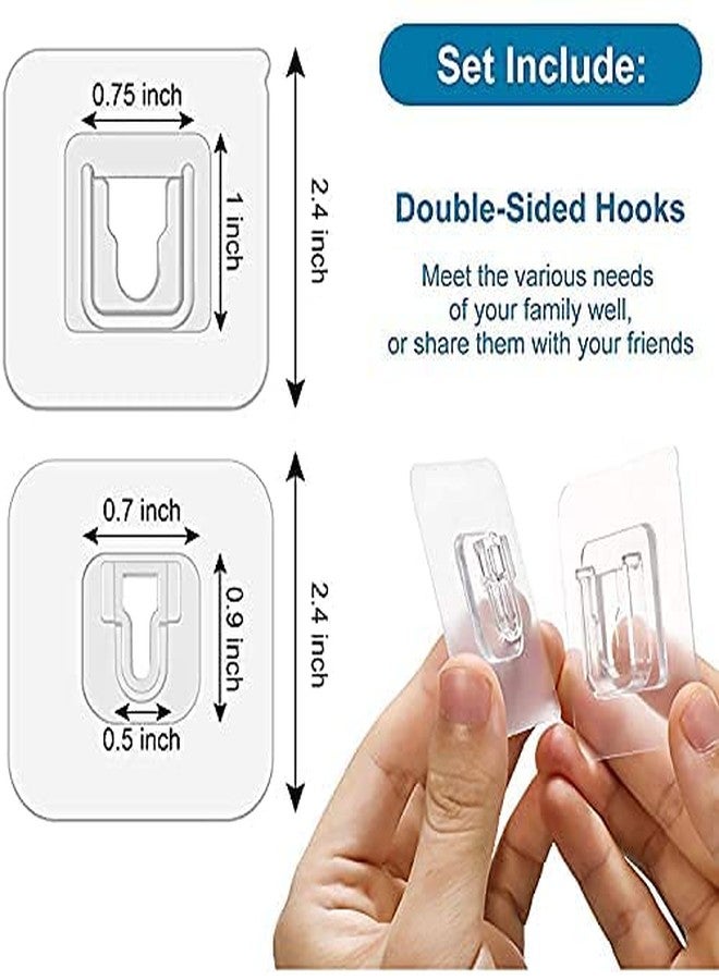 Boniry 10 Pcs Double-Sided Adhesive Wall Hooks Pairs Plug Holder Self-Adhesive Transparent for Hanging Waterproof Double Sided Strong Heavy Duty Hook | Photo Hanging Hook for Wall - Image 4