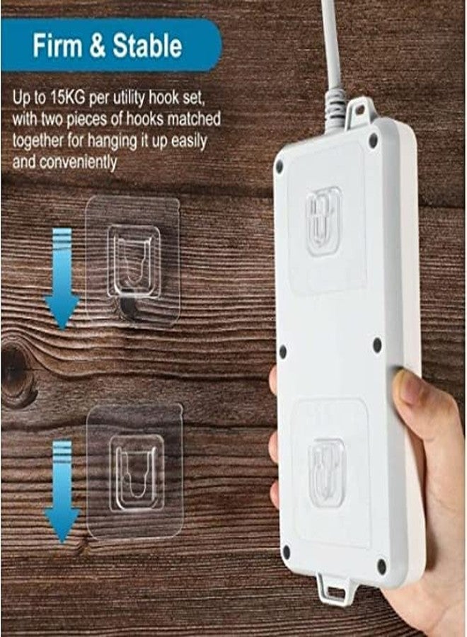 Boniry 10 Pcs Double-Sided Adhesive Wall Hooks Pairs Plug Holder Self-Adhesive Transparent for Hanging Waterproof Double Sided Strong Heavy Duty Hook | Photo Hanging Hook for Wall - Image 2