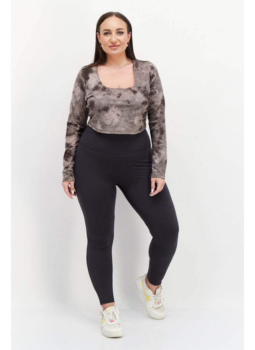 Adidas - Women Sportswear Fit Long Sleeves Running Tops, Brown/Black - Image 1
