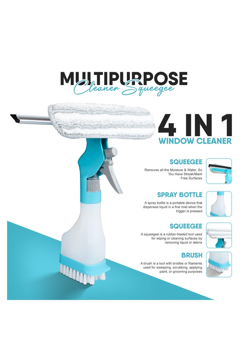 ممسحة للأبواب الزجاجية، ممسحات زجاج متعددة الاستخدامات، فرشاة زجاج ثقيلة، لزجاج السيارة، المطبخ، أبواب الدش في الحمام مع زجاجة رش، ممسحة، أدوات فرشاة - Image 2