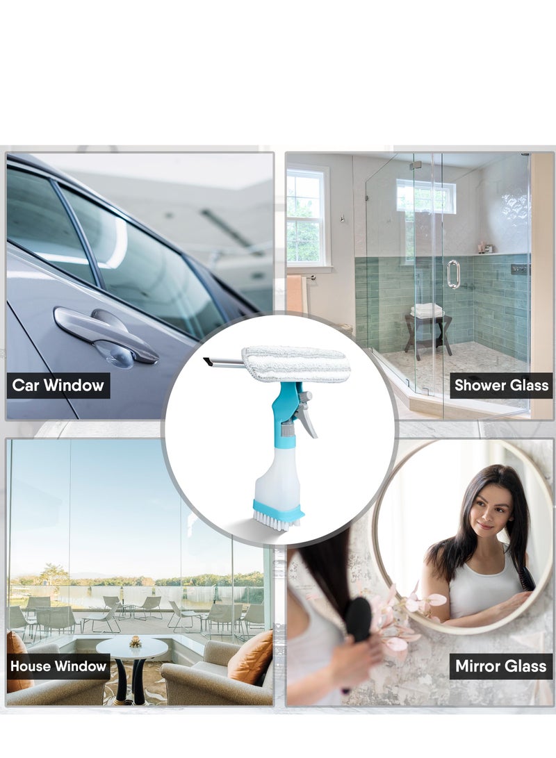 ممسحة للأبواب الزجاجية، ممسحات زجاج متعددة الاستخدامات، فرشاة زجاج ثقيلة، لزجاج السيارة، المطبخ، أبواب الدش في الحمام مع زجاجة رش، ممسحة، أدوات فرشاة - Image 3