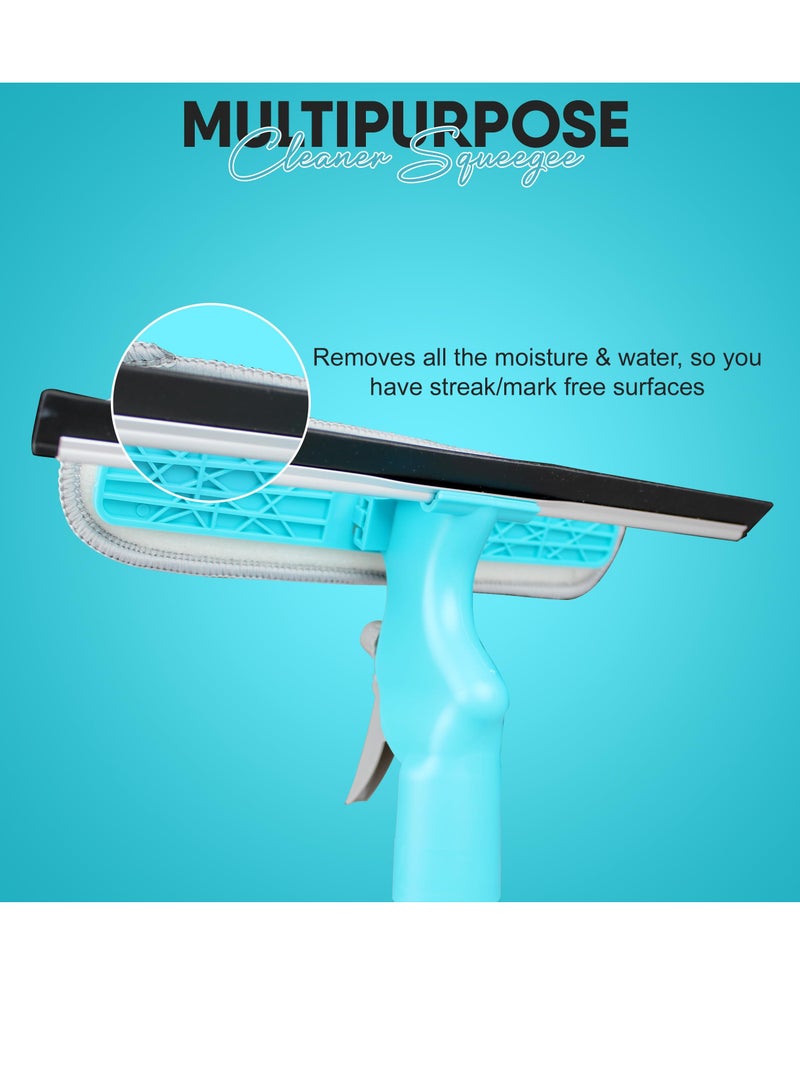 ممسحة للأبواب الزجاجية، ممسحات زجاج متعددة الاستخدامات، فرشاة زجاج ثقيلة، لزجاج السيارة، المطبخ، أبواب الدش في الحمام مع زجاجة رش، ممسحة، أدوات فرشاة - Image 5