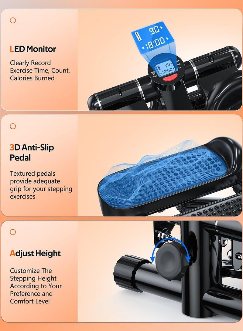 Sharpdo Mini Stepper,Stair Stepping Fitness Exercise Home Workout Equipment for Full Body Workout Black - Image 3