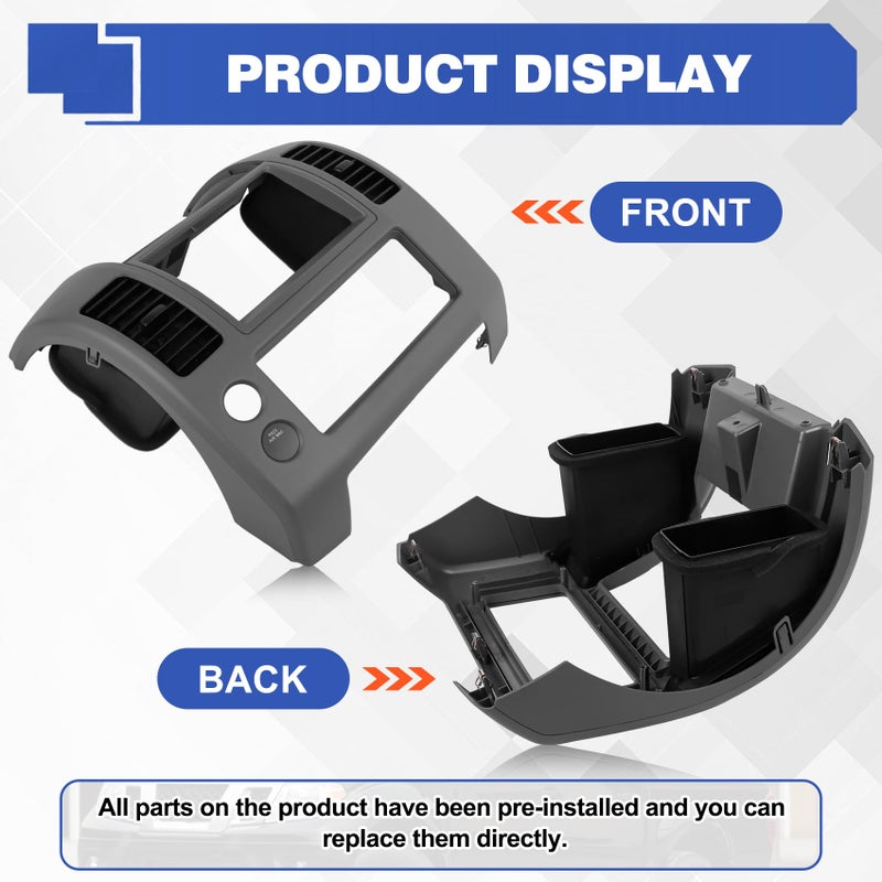 SAYNO Center Dash Console Panel Compatible with Nissan Frontier 2005-2020, Center Instrument Console Panel Bezel Cover Replacement Part Number 68259-ZP16D 68259 ZP16D 68259ZP16D, Gary - 3 Years Warranty - Image 5