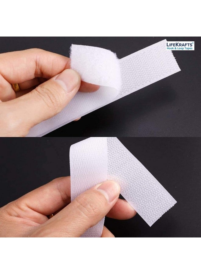 LifeKrafts Non Adhesive Hook Tape & Non Adhesive Loop Tape (5M x 25mm, White Color) - Sew-On Fabric Fastener for Crafts, Clothes, Shoes, DIY Projects - No Glue Backing - Image 4