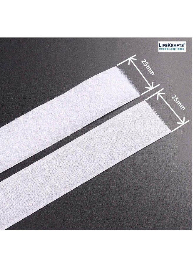 LifeKrafts Non Adhesive Hook Tape & Non Adhesive Loop Tape (5M x 25mm, White Color) - Sew-On Fabric Fastener for Crafts, Clothes, Shoes, DIY Projects - No Glue Backing - Image 2