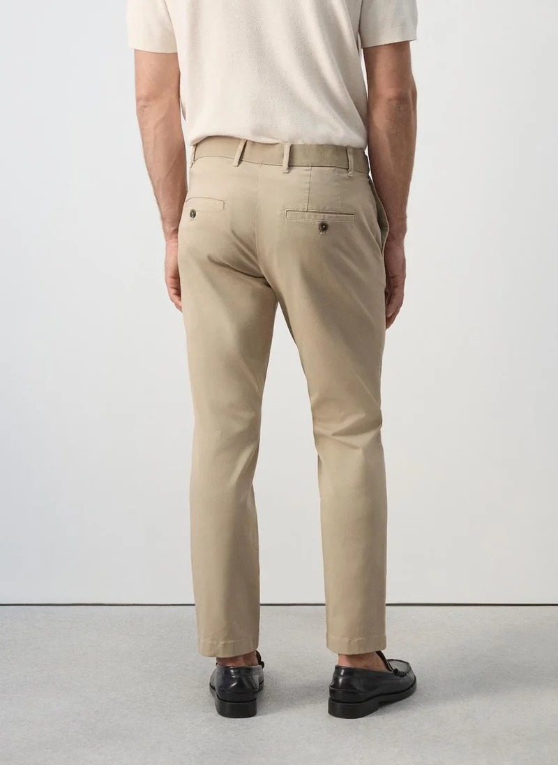 مانجو مان Prato Cropped Tapered Chino Trousers