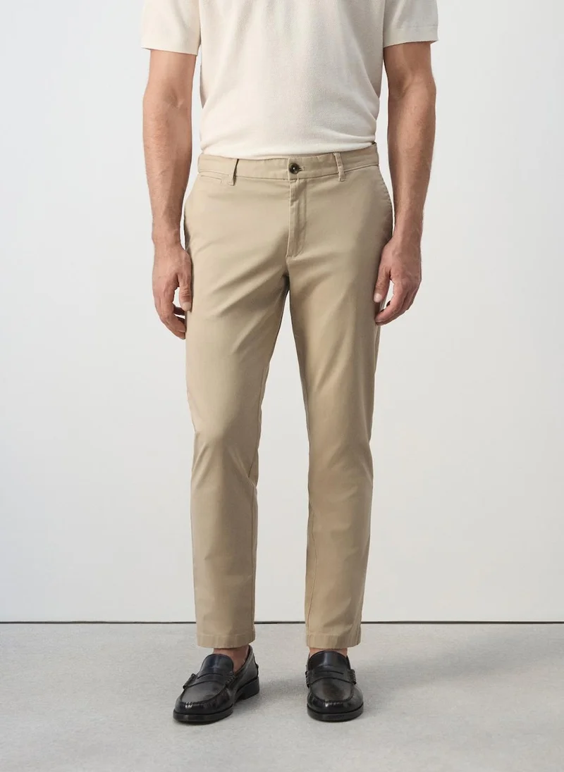 مانجو مان Prato Cropped Tapered Chino Trousers