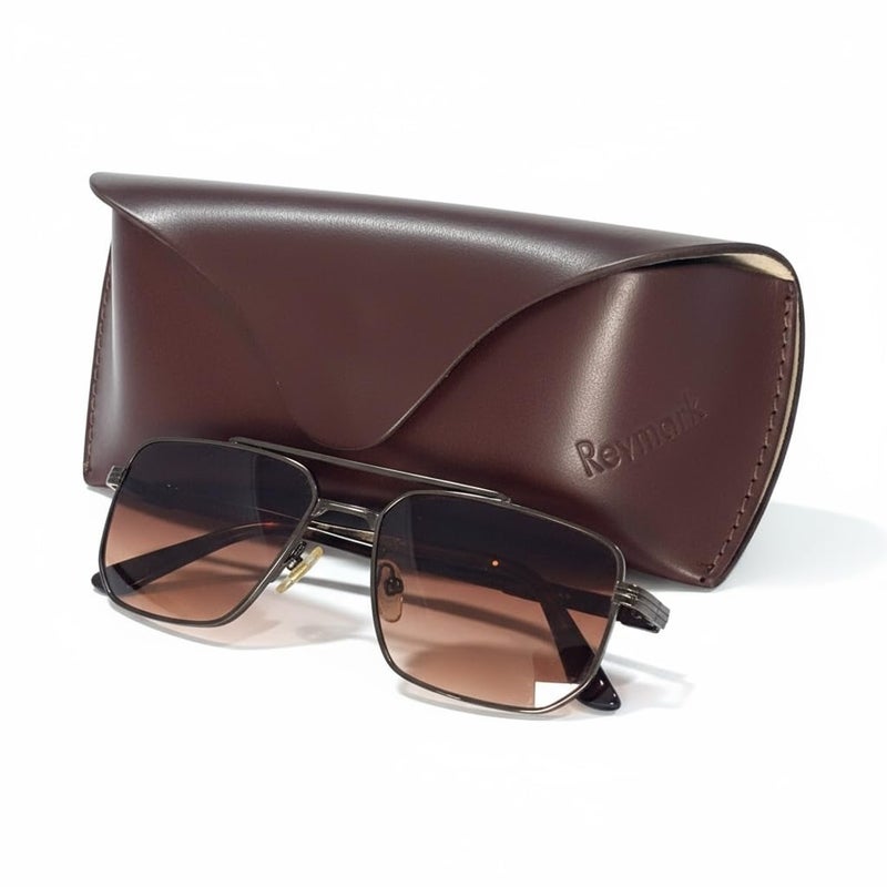 Revmark Genuine Leather Sunglass Case, Vintage Style - Image 2