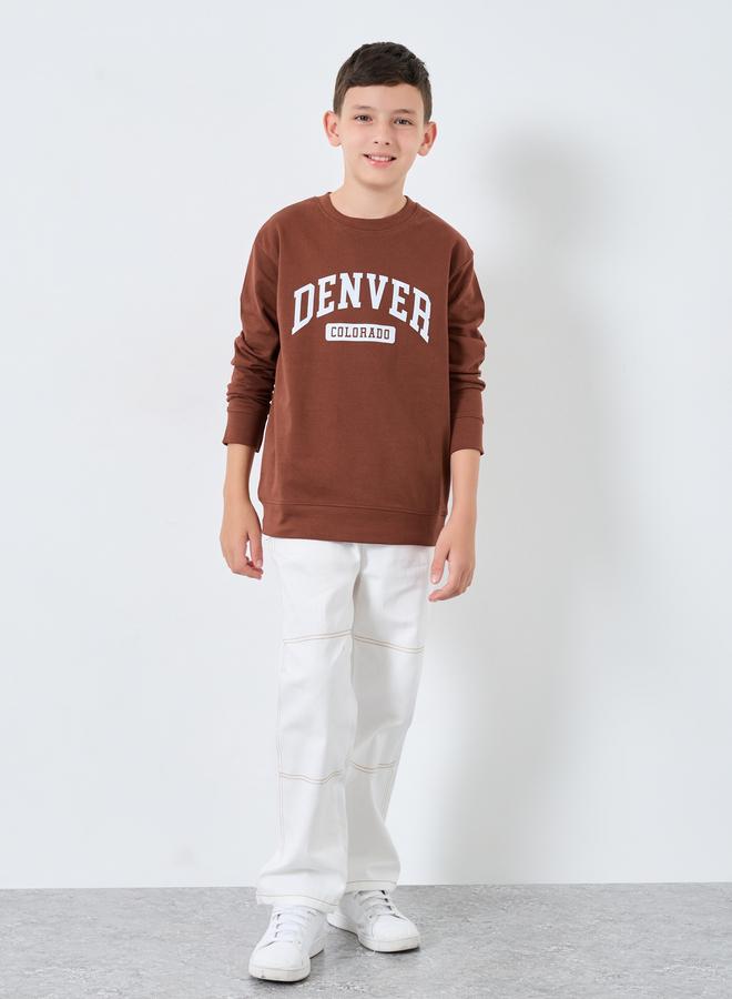 ستايلي سويت شيرت بقصة مريحة وطبعة جرافيك - Image 2