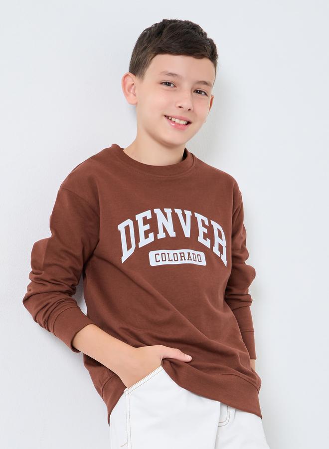 ستايلي سويت شيرت بقصة مريحة وطبعة جرافيك - Image 1