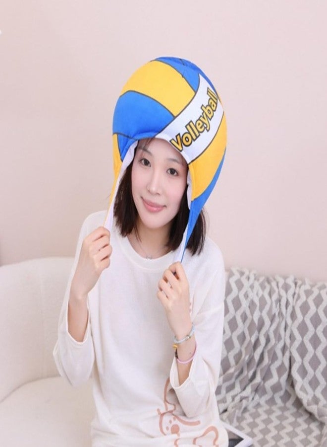 HIPIHOM Plush Sports Headgear Hat Halloween Hat Funny Novelty Toy Photo Props Warm Cosplay Costume Head Accessories for Party (Volleyball) - Image 3