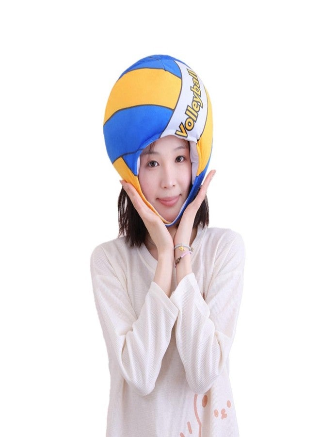 HIPIHOM Plush Sports Headgear Hat Halloween Hat Funny Novelty Toy Photo Props Warm Cosplay Costume Head Accessories for Party (Volleyball) - Image 1